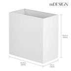 mDesign Small Steel Rectangular 2.4 Gallon/9.1 Liter Trash Can, Waste Basket - Image 3