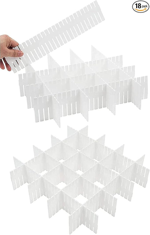 18Pcs Drawer Dividers, Adjustable Drawer Organizer by Flytianmy