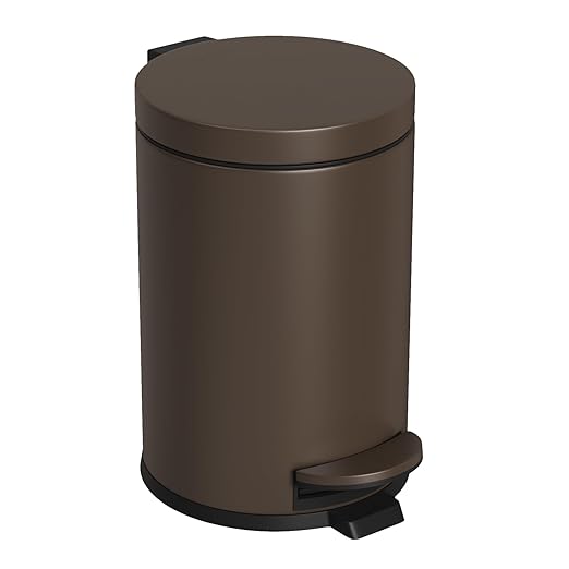 Cesun 1.2 Gallons Small Brown Trash Can, Bathroom Garbage Can by Cesun