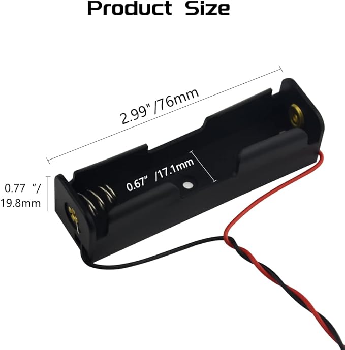 WMYCONGCONG 20 PCS 18650 Battery Holder Single 1x 3.7V 18650 Battery Holder - Image 3