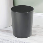 mDesign Round Metal Small 1.7 Gallon Recycle Trash Can Wastebasket, Garbage - Image 2