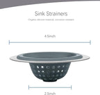 Kitchen Set of 2 Sink Strainers, Flexible Silicone Good Grip Kitchen Sink - Image 2