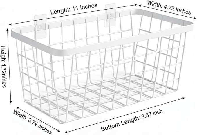 LeleCAT White Hanging Kitchen Baskets - Image 2