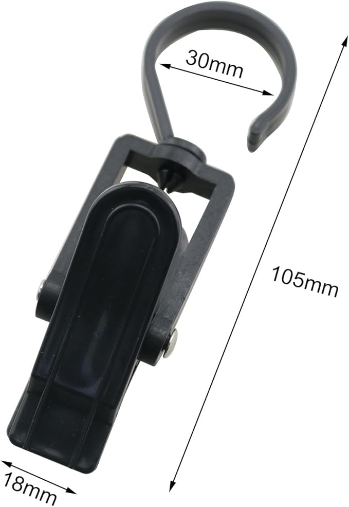 TAODAN 10PCS Multipurpose Plastic Clip Length 4.13 Inch Black Clothes Peg - Image 5