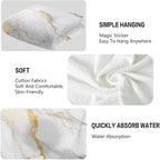 Marble Hand Towels Highly Absorbent White and Gold Marbling Bathroom Kitchen - Image 3