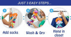 Sock Laundry Solution for Washing Drying & Storing Socks in Pairs, Clip & Hold - Image 5