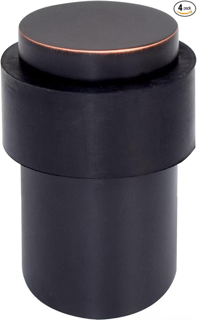 KHTUMEWARE 4 Pack 3 in Floor Door Stopper, Oil Rubbed Bronze Door Stop by khtumeware