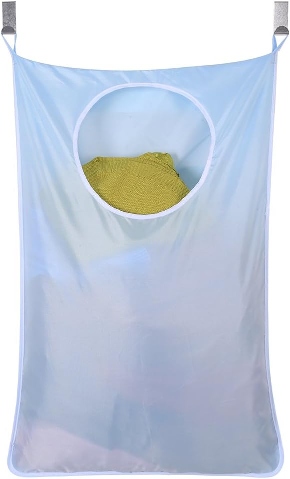 Oxford Fabric Space Saving Door-Hanging Laundry Hamper Bag + 2 Stainless Steel by Dearjana