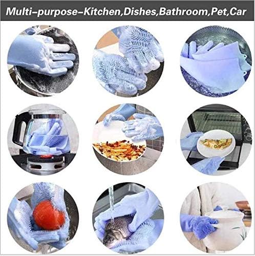 Silicone Dishwashing Gloves, Pet Grooming Rubber Scrubbing - Image 7