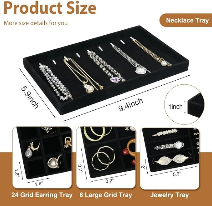 Cirhy 4 Stackable Jewelry Trays Organizer Set - Image 3