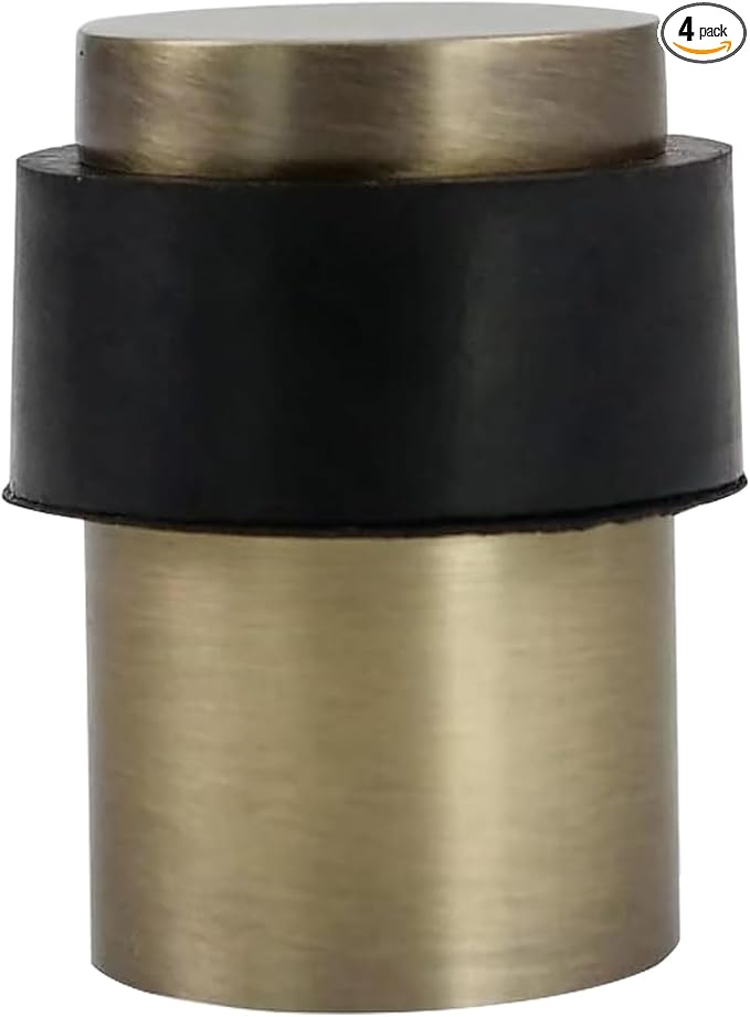 KHTUMEWARE 4 Pack 2-1/2 in Floor Door Stopper, Antique Bronze Brushed Door Stop by khtumeware
