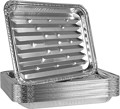 PLASTICPRO 10 Pack Disposable Aluminum Grill Liners Toppers Aluminum Foil by PLASTICPRO