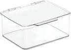 mDesign Small Plastic Home Office Storage Organizer Box Containers w/Hinged Lid - Image 9