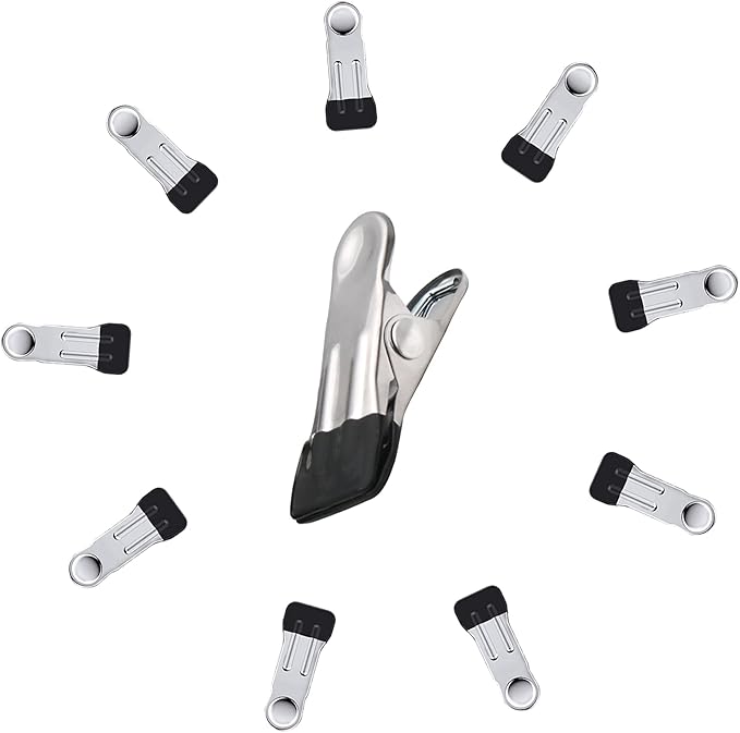 10PCS Small Clothes Pin, Stainless Steel Clothespins, Metal Laundry Grip Clips by BERYLER