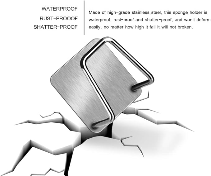 Sponge Holders for Kitchen Sink Adhesive Sponge Holder Sink Caddy Stainless - Image 2