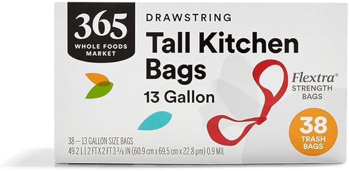 365 by Whole Foods Market, Flextra Strength Drawstring Tall Kitchen Trash Bags by WholeFoodsMarket