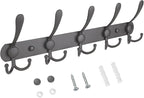 TICONN Wall Mounted Coat Rack, Five Heavy Duty Tri Hooks All Metal Construction by TICONN