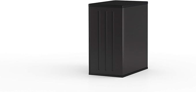 Suncast Heavy-Duty Resin Outdoor Storage Cabinet, 30" W x 20.25" D x 36" H Dark Grey Base Garage Storage Cabinet with Lockable Doors and Metal Reinforced Shelves, Made in The USA - Image 17