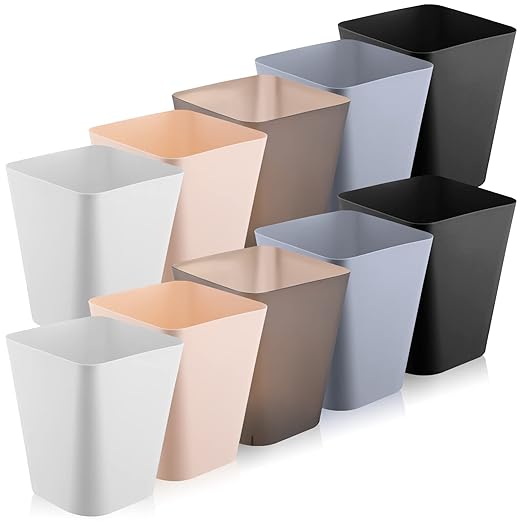 Amyhill 10 Pcs Small Trash Can 2 Gallon Plastic Garbage Can Small Waste Basket by Amyhill