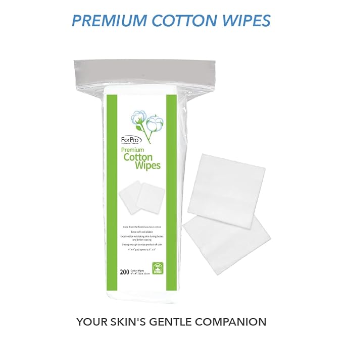 ForPro Professional Collection Premium Cotton Wipes, 100% Cotton, Extra-Soft - Image 2