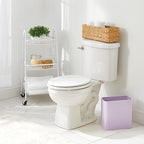 mDesign Metal Wastepaper Bin — Compact Rectangular Bathroom Bin — Rubbish Basket - Image 2