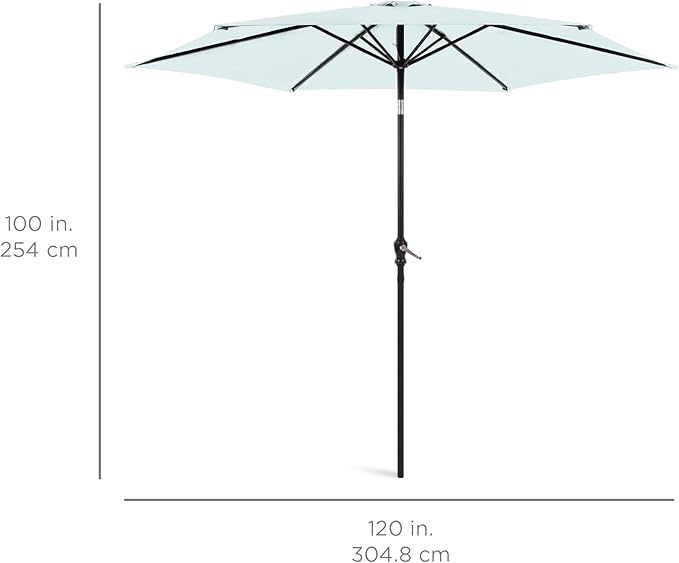 Best Choice Products 10ft Outdoor Table Compatible Steel Polyester Market Patio Umbrella w/Crank and Easy Push Button Tilt - Image 7
