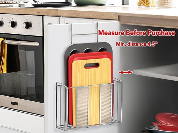 Simple Houseware Over Cabinet Door Organizer, 12.5"Wx3.75"Dx18"H, Mesh Silver - Image 8