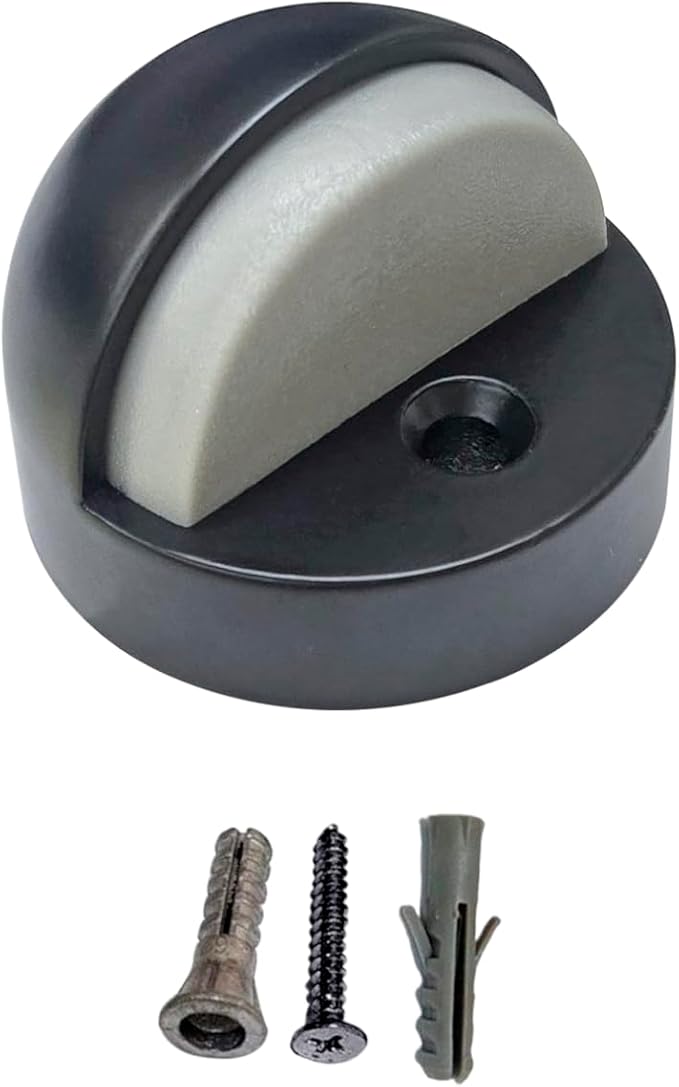 QCAA High Dome Floor Door Stop, 1-11/16" x 1-3/16", Zinc Die Cast, Matte Black by QCAAHardware