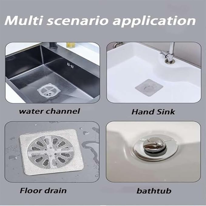 Disposable Shower Drain Cover Hair Catcher Shower Drain Mesh Stickers, - Image 8