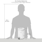 mDesign Extra Small Modern 3-Liter/.7 Gallon Round Metal Lidded Step Trash Can - Image 4