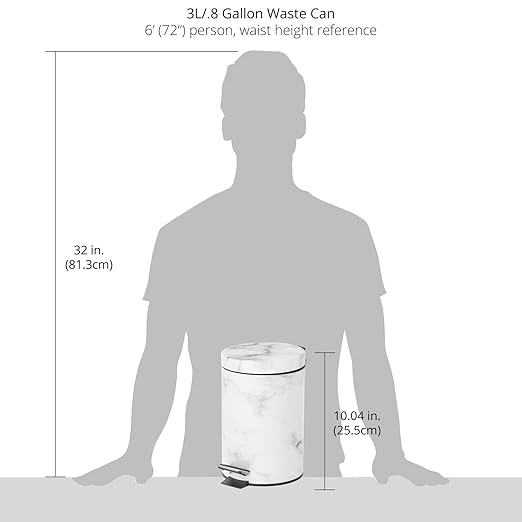 mDesign Extra Small Modern 3-Liter/.7 Gallon Round Metal Lidded Step Trash Can - Image 4