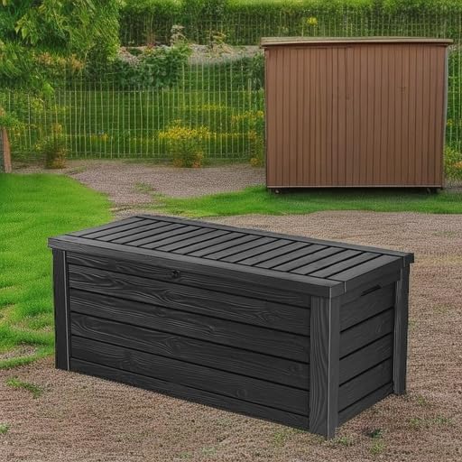 Keter Westwood 150 Gallon Resin Large Outdoor Storage Box for Patio Furniture, Outdoor Cushions, Garden Tools and Pool Floats, Dark Grey - Image 5