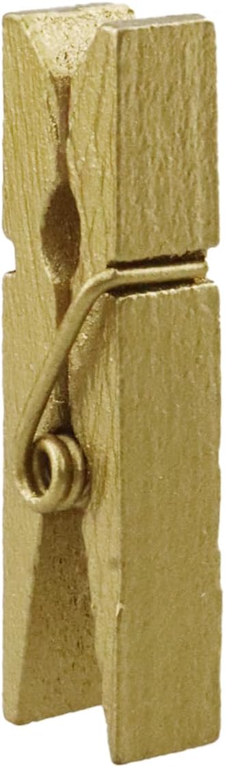 HEEHEE 50 PCS 1.38 Inch Gold Mini Clothespins Small Clothes Pin Natural Texture - Image 4