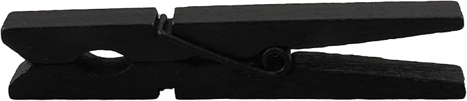 HEEHEE 24 PCS 2.83 Inch Black Wooden Clothespins Strong Spring Grip Durable - Image 3