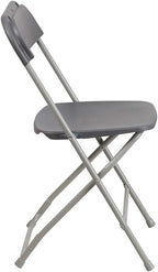 Flash Furniture Hercules Series Plastic Folding Chairs for Parties and Weddings, Stackable Commercial Event Seats, Set of 10, Gray - Image 4