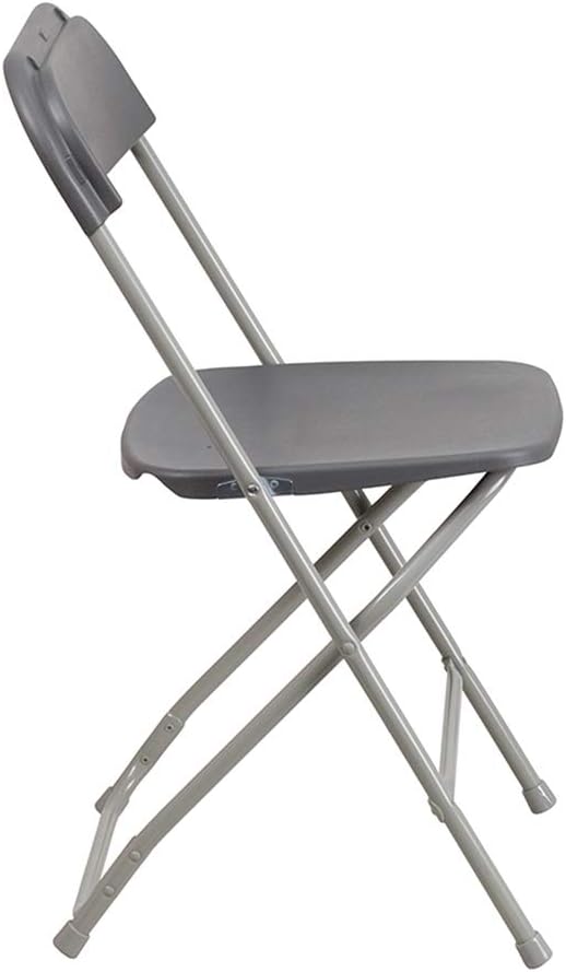 Flash Furniture Hercules Series Plastic Folding Chairs for Parties and Weddings, Stackable Commercial Event Seats, Set of 10, Gray - Image 4