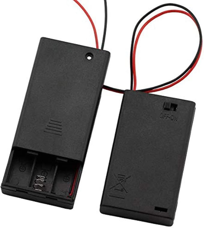 6 Pieces 3 Slots x 1.5V AAA Battery Case Holder Battery Spring Clip Storage Box by Onwon
