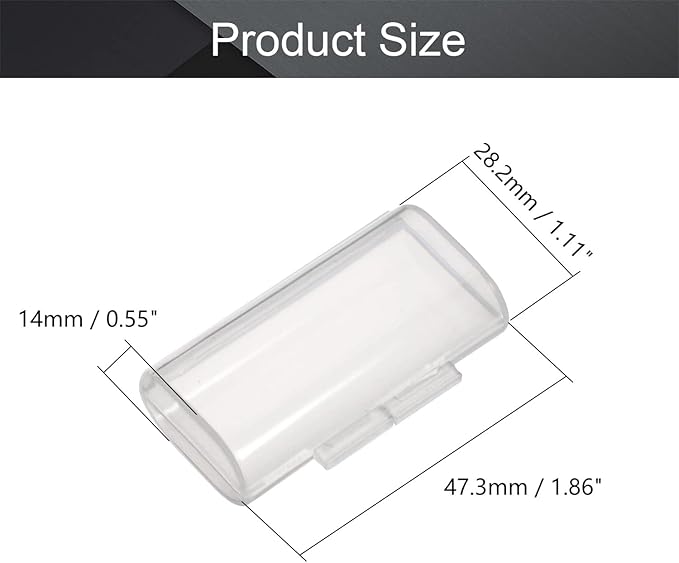 Fielect 2 x AAA Battery Storage Case Holder Organizer Box Transparent 5Pcs - Image 2