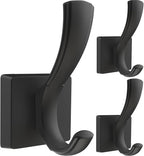 3 Pack Black Towel Hooks, Towels Robe Holder by TOFIIGREM