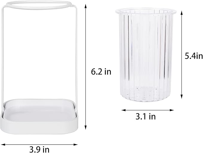 Toothbrush Holders with Drain Tray, Hanging Toothbrush and Toothpaste Holder - Image 5