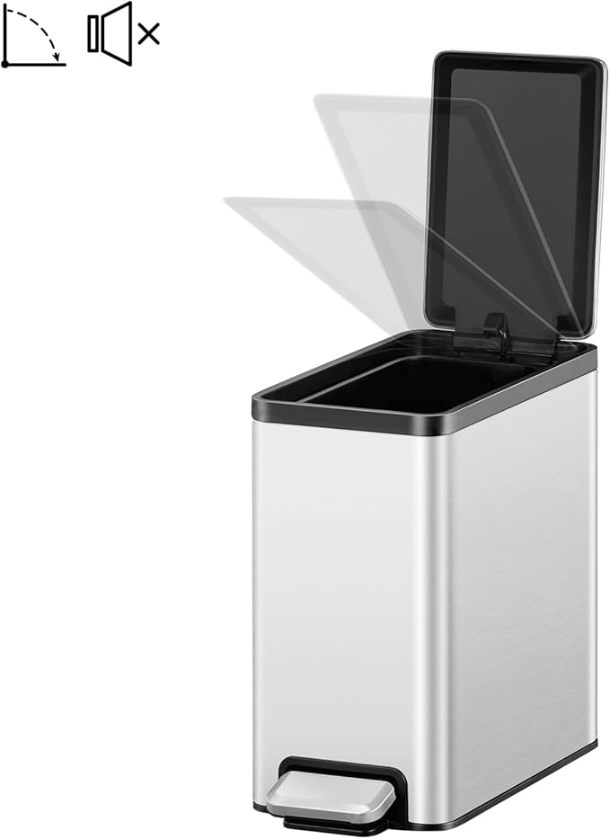 EKO Slim Small Bathroom Trash Can - Image 2