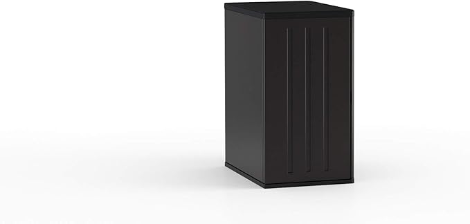 Suncast Heavy-Duty Resin Outdoor Storage Cabinet, 30" W x 20.25" D x 36" H Dark Grey Base Garage Storage Cabinet with Lockable Doors and Metal Reinforced Shelves, Made in The USA - Image 8