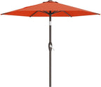 AreShark 7.5FT Patio Umbrella Table Market Umbrella with 6 Sturdy Ribs, Button Tilt/Crank, Heavy-Duty Outdoor Umbrellas for Pool, Deck, Garden and Backyard, Orange by Unknown
