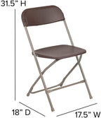 Flash Furniture Hercules™ Series Plastic Folding Chair - Brown - 2 Pack 650LB Weight Capacity Comfortable Event Chair-Lightweight Folding Chair - Image 3