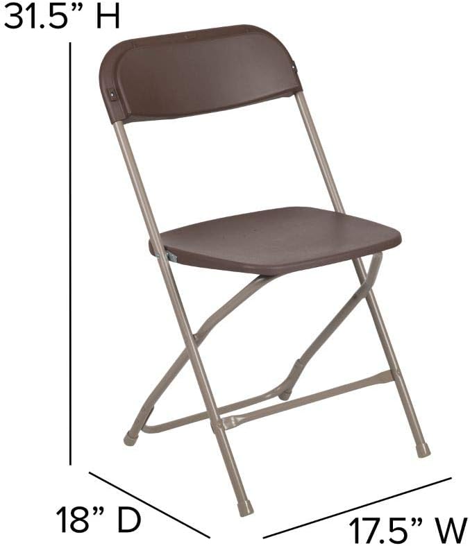Flash Furniture Hercules™ Series Plastic Folding Chair - Brown - 2 Pack 650LB Weight Capacity Comfortable Event Chair-Lightweight Folding Chair - Image 3