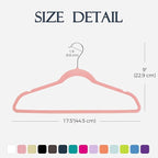 HOUSE DAY Lt Pink Velvet Hangers 20 Pack, Non Slip Clothes Felt Hanger Heavy - Image 7