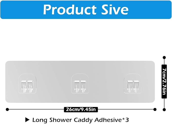 Lsnisni 3 Pack Shower Caddy Adhesive Replacement, Shower Adhesive Strips - Image 2
