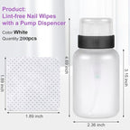 200pcs Nail Cotton Pads, 1 Pull-Off Pump-Style Bottle Suitable - Image 2
