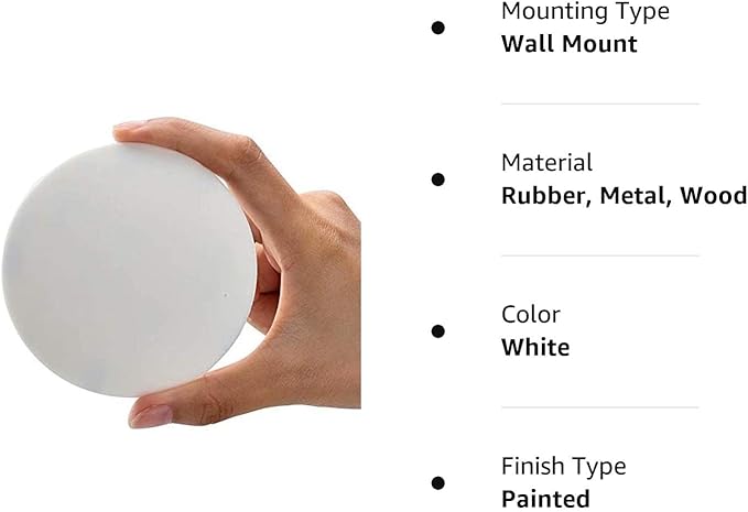 Door Knob Wall Shield, Large White Round Soft Door Stopper Wall Protector - Image 8