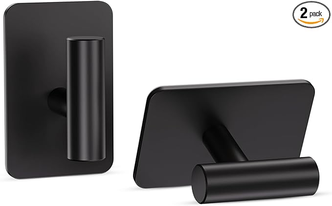 Black Hooks for Hanging Heavy Duty, Wall Hooks for Shower, Waterproof & by Aikzik